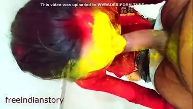 Indian Newly Married, Indian Aunty And Desi Bhabhi - Indian Colorful Holi