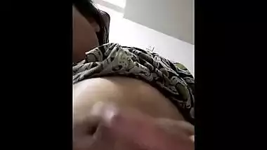 Tamil mommy milf playing with her huge boobs