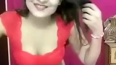 sexy teen in red blouse hot dance