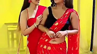 chandhini sexy big depp navel in red saree