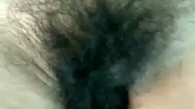 Desi bhabhi showing her hairy wet pussy