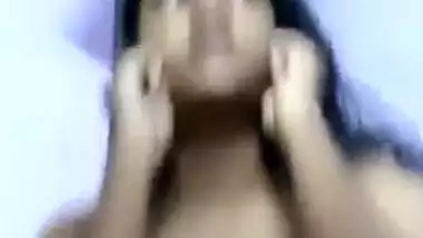 Indian GF saying soryy to BF with a topless show