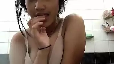 Super cute sexy Indian girl fingering pussy