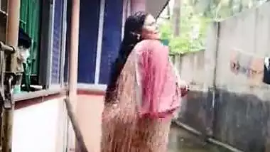 indian milf bathing