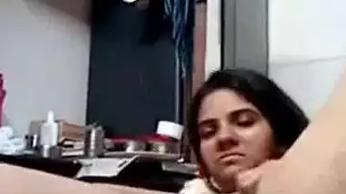 Skinny Desi girl fingers own sweet XXX vagina being alone at home