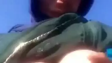 Booby Pakistani village wife showing her big boobs outdoors