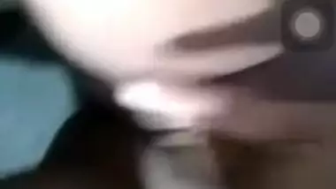Horny girl fingering pussy selfie video