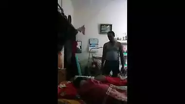 College girl receives fucked by landlord infront of her roommate