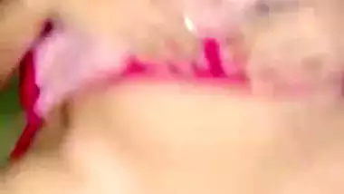 Desi girl in red wears no panties to have pussy scored in XXX video