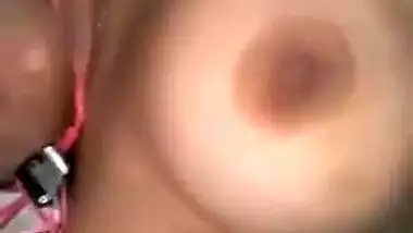 Young Desi woman exposes full XXX tits licking sex nipple to the music