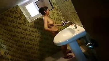 Desi cute teen on bath room