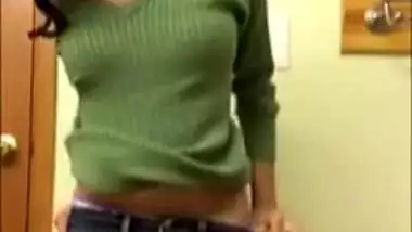 Shy Nervous & Skinny Indian Teen Stripping Naked