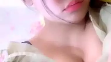 Indian Bhabhi Playing With Her Boobs in Live Part 2