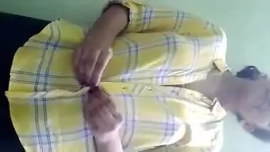 Beautful girl striping shirt and video for lover
