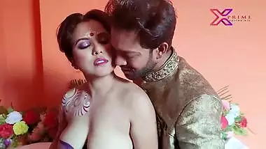 First wedding night of Desi couple starts with XXX oral foreplay