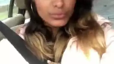 Kaira Nisha does a boobflash beside the highway