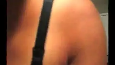 Teen Girlfriend Blows Cock Wearing Sexy Black Brassiere
