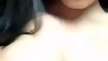 Cute girl showing boob