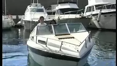 nri girl with italian friend in boat