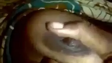 Village Girl Sucking Boobs & Rubbing her Wet Pussy