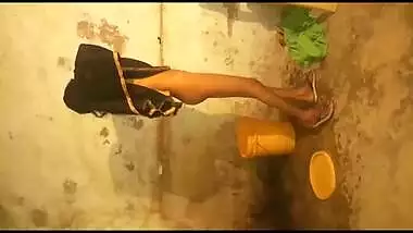 village girl bathing nude captured by lover