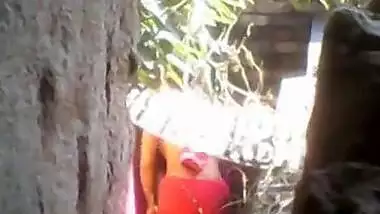 Bangladeshi girl pissing and bathing in outdoor caught by hidden cam