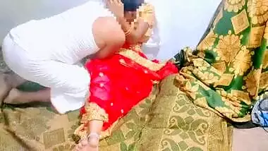 Late night sex with Telugu wife in red sari