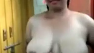 Cute girl showing her cute boob