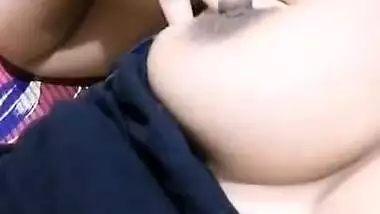 Sexy indian girl showing boob and fingering pussy 1
