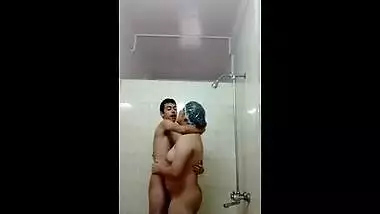 Hot shower sex of a mom and her son