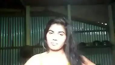 Big boobed Bangladeshi girl stripping and fingering