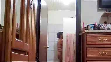 My Hot Indian Stepmom with Big Tits Showering