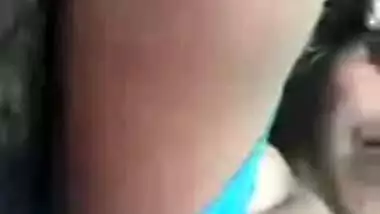 Desi aunty showing her big boobs on selfie cam