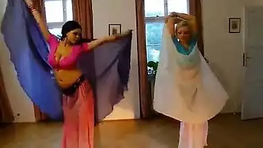 Two frisky indian wife enjoys XXX dancing to hindi music