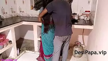 Tamil Bhabhi With Her Husband In Kitchen...