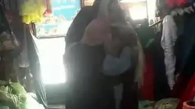 Pakistani shop owner having sex with two customers
