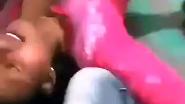 A 19-year-old village girl enjoys a desi threesome