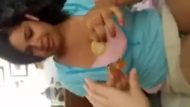 desi sister playing with condom