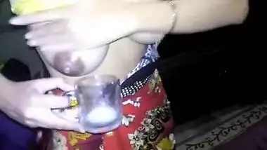 Assamese bhabhi milking her boobs
