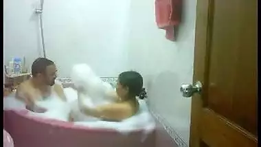 Shower bath with mature bhabhi in bath tub
