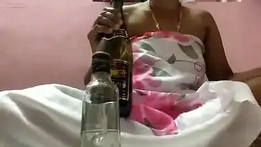 South Indian Aunty Drinking And Masturbating