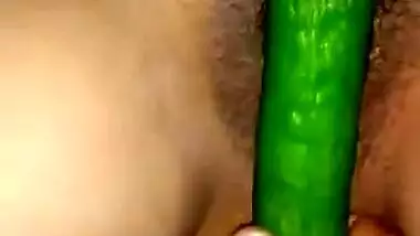horny desi wife juicy hairy pussy fucked by cucumber