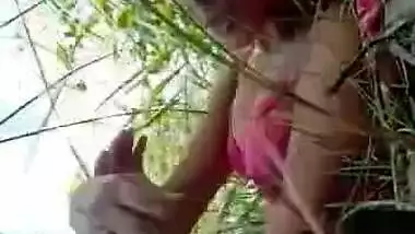 Beautiful Indian girl fucking in jungle on cam