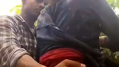 Slim tribal village girl fucking outdoor with lover