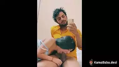 Married lady shows her lover what is an Indian blowjob