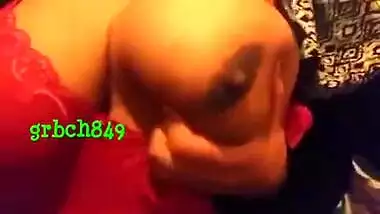 1204 Tamil aunty playing with her big boobs