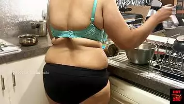 Big Boobs Bhabhi In The Kitchen Wearing Panty And Bra