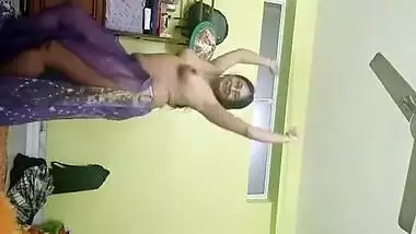 Dancing Topless After Stripping Saree With Desi Aunty