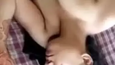 Wife is sleeping being naked and Desi husband films the porn video