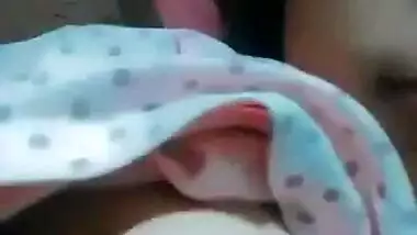 Cute Girl Pressing Boobs